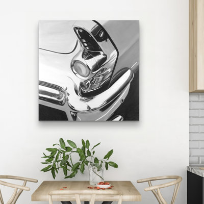 Beautiful chrome car - 32"x32" art on canvas