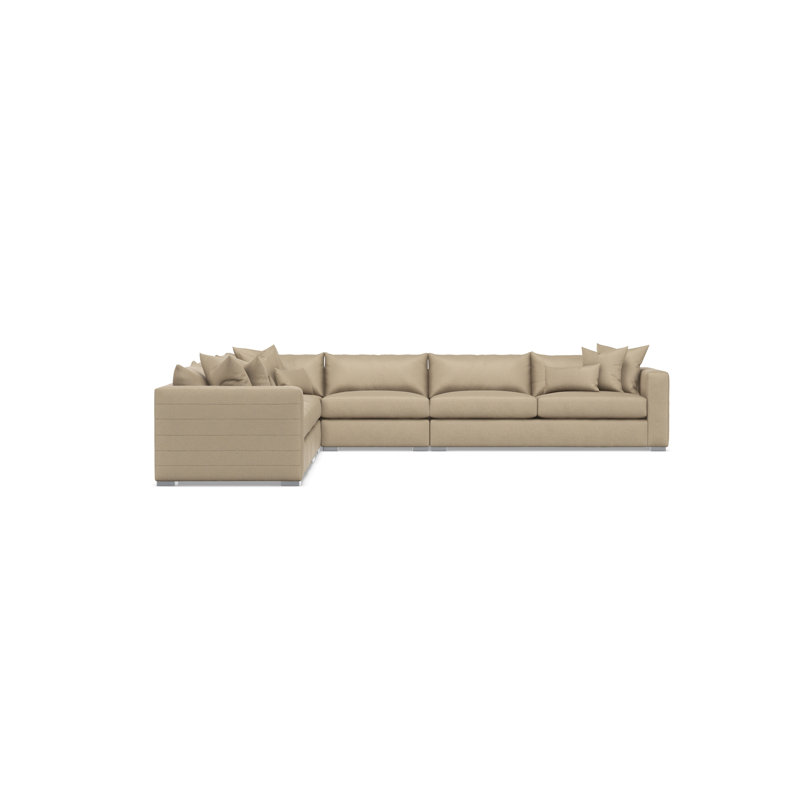 Sectional, 32.5" H x 157" W x 157" D, Tan Polyester