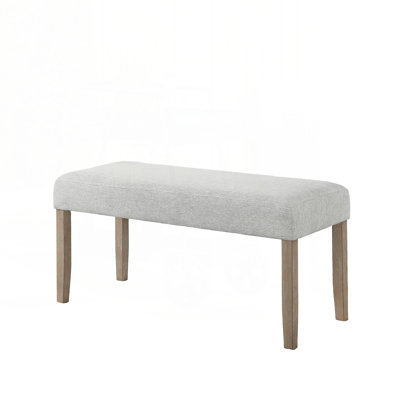 Tabitha Light Oak Finish Dining Bench with Fabric by Latitude Run