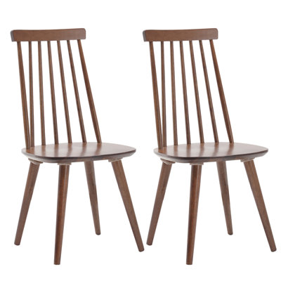 Delphina 17" Wide Mid-Century Modern Solid Wood Windsor Back Dining Chair