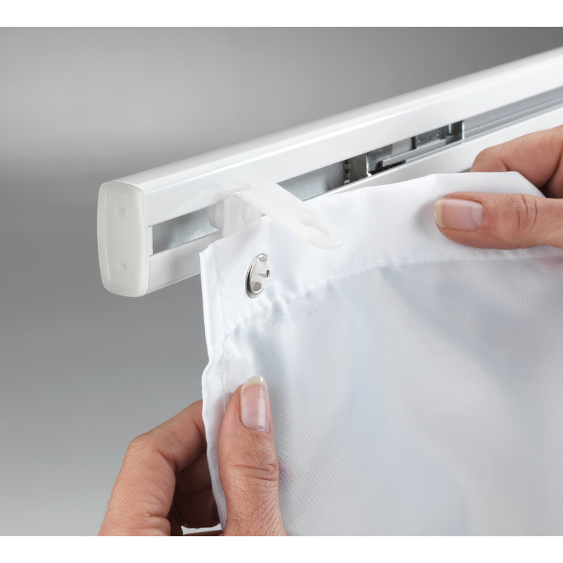 Single Curtain Pole, White, 2cm H x 210cm W x 3.5cm D