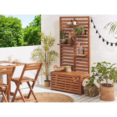 Garderobenbank Dmareon mit Stauraum aus Holz