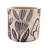 Of 4 Gray Sand - Cement Planters With Brown Botanical Highlights, 4.3X4.3X4 Inches, Add Charm To Entryway Room Interior And Patterns, Complement Bohemian Decor