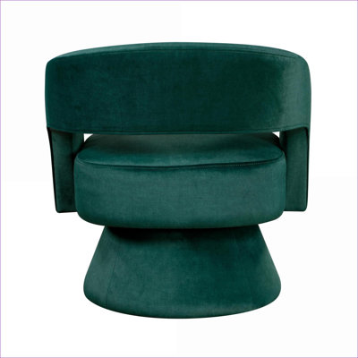 Modern Swivel Accent Chair for Adults, Solid Wood Frame Green Velvet Upholstery Stylish Accent Seating for Home Living Room