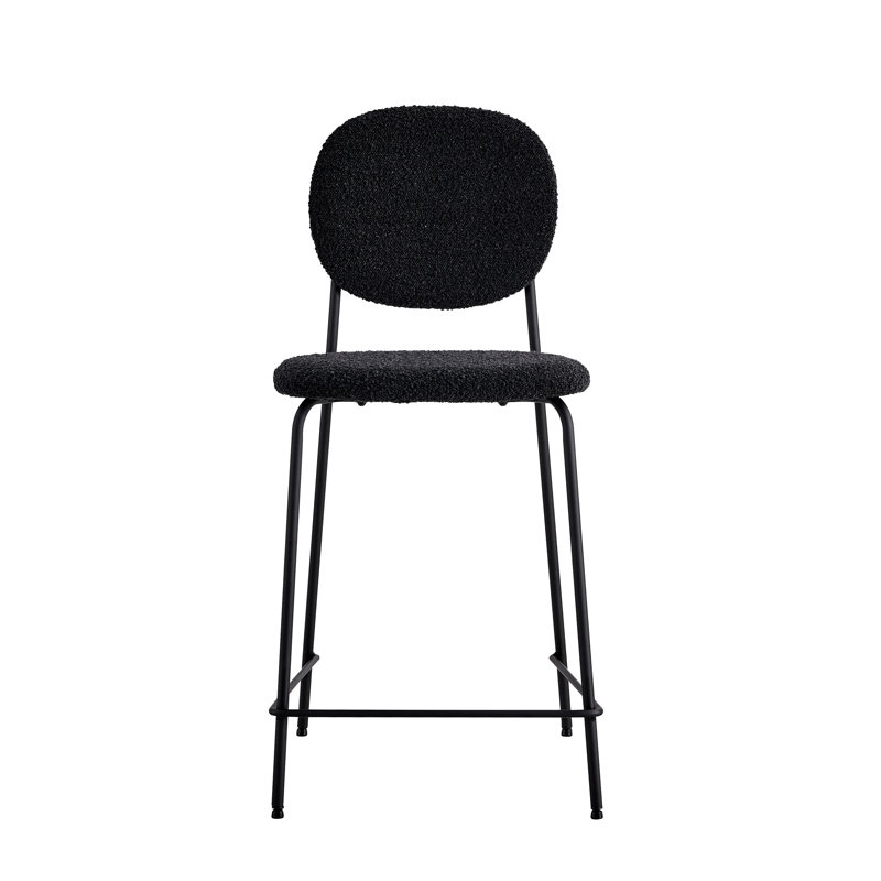 Alec Boucle Bar & Counter Stool, Black, Counter Stool (23” Seat Height)