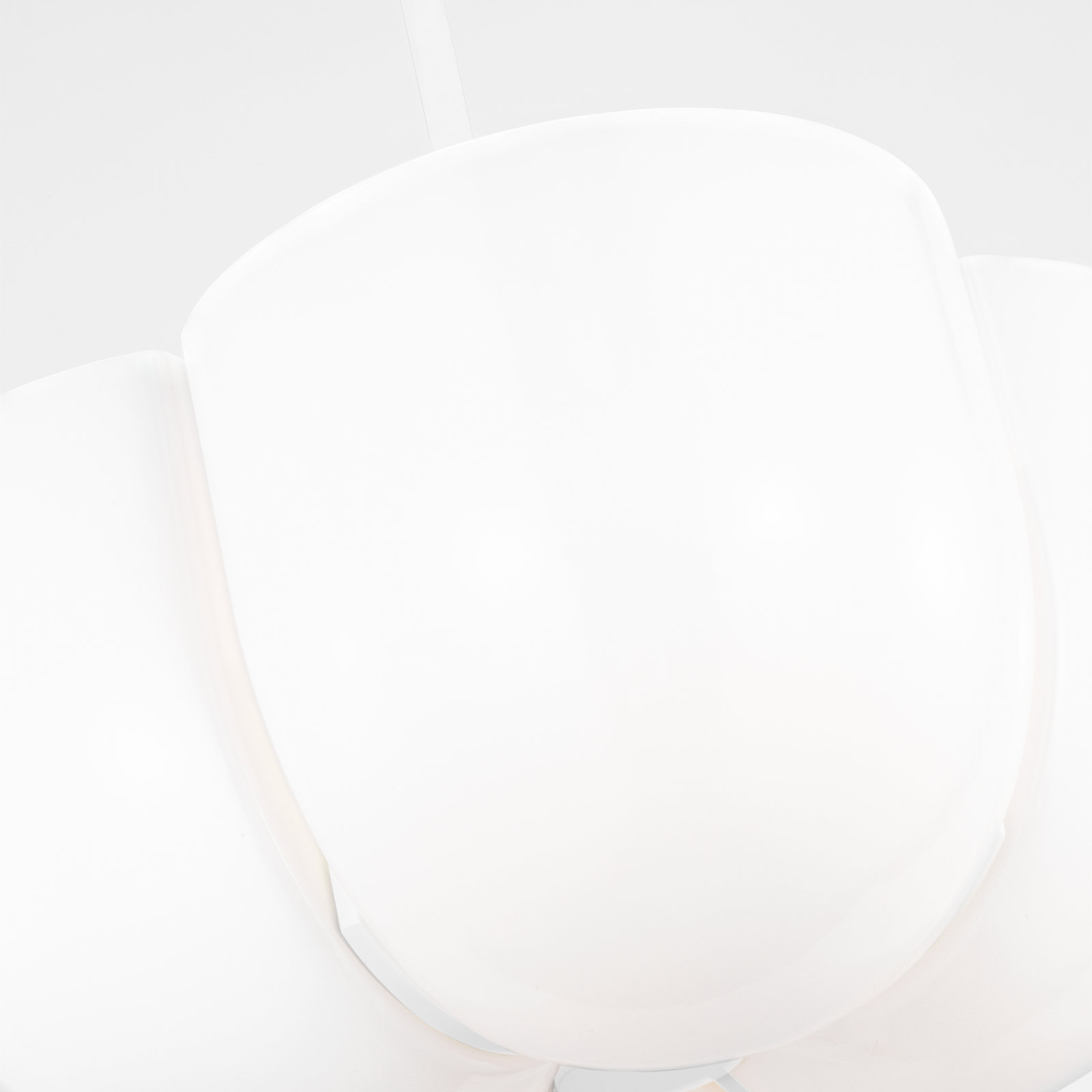 4 Light Glass Dimmable Pendant, Matte White