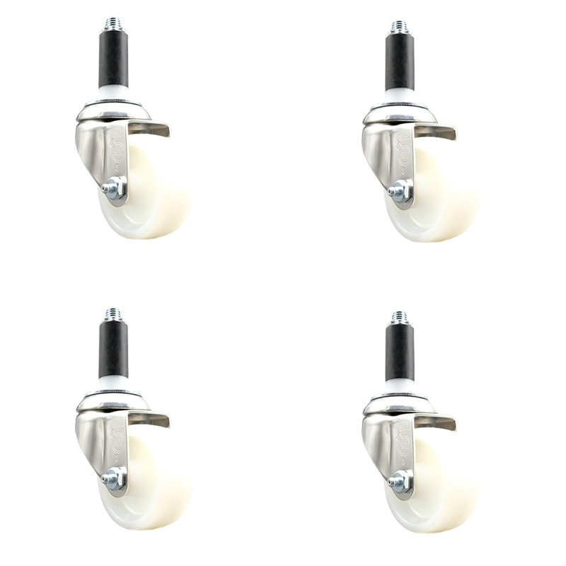 Ensemble de roulettes extensibles pivotantes en nylon
