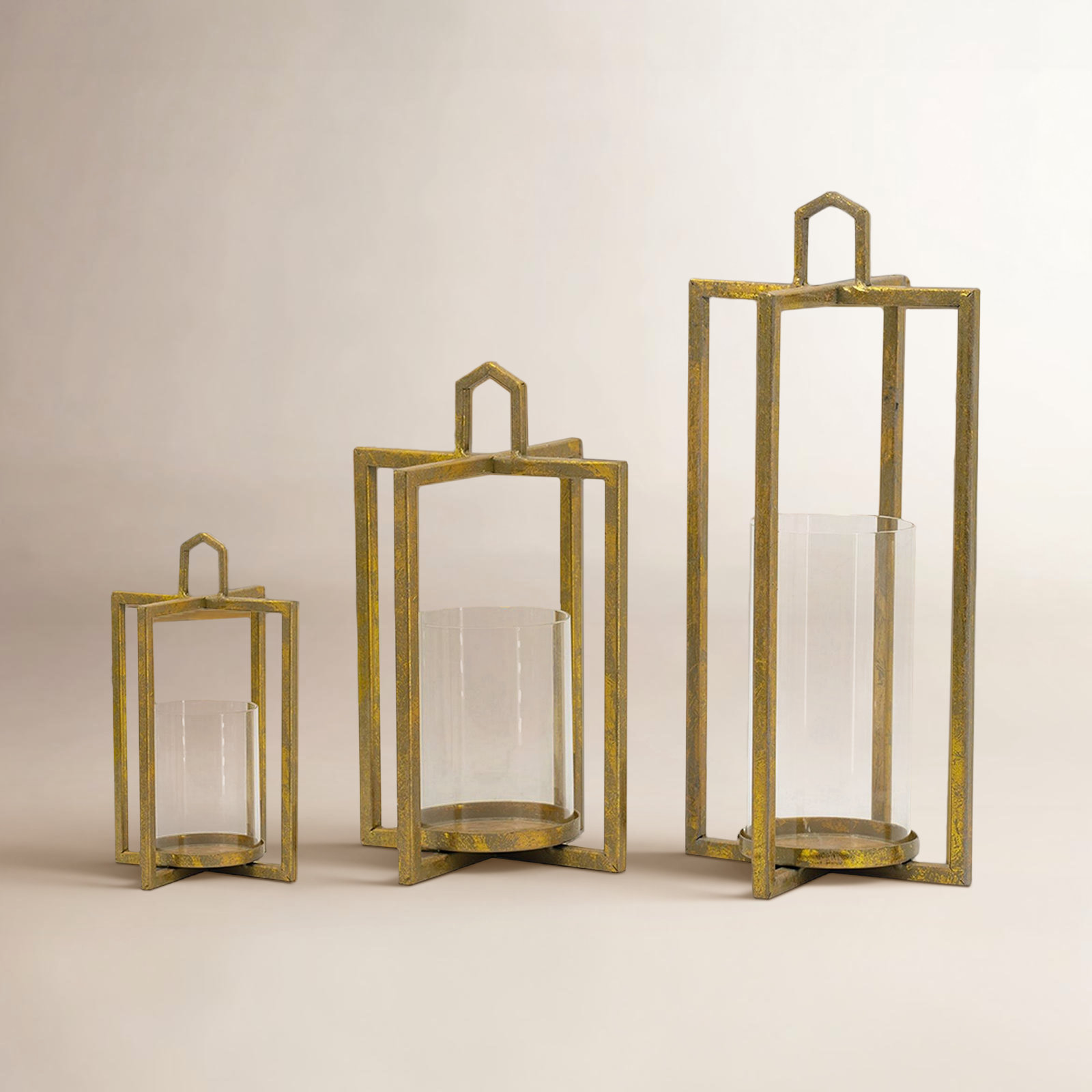 3-Piece Metal Lantern Holder Set