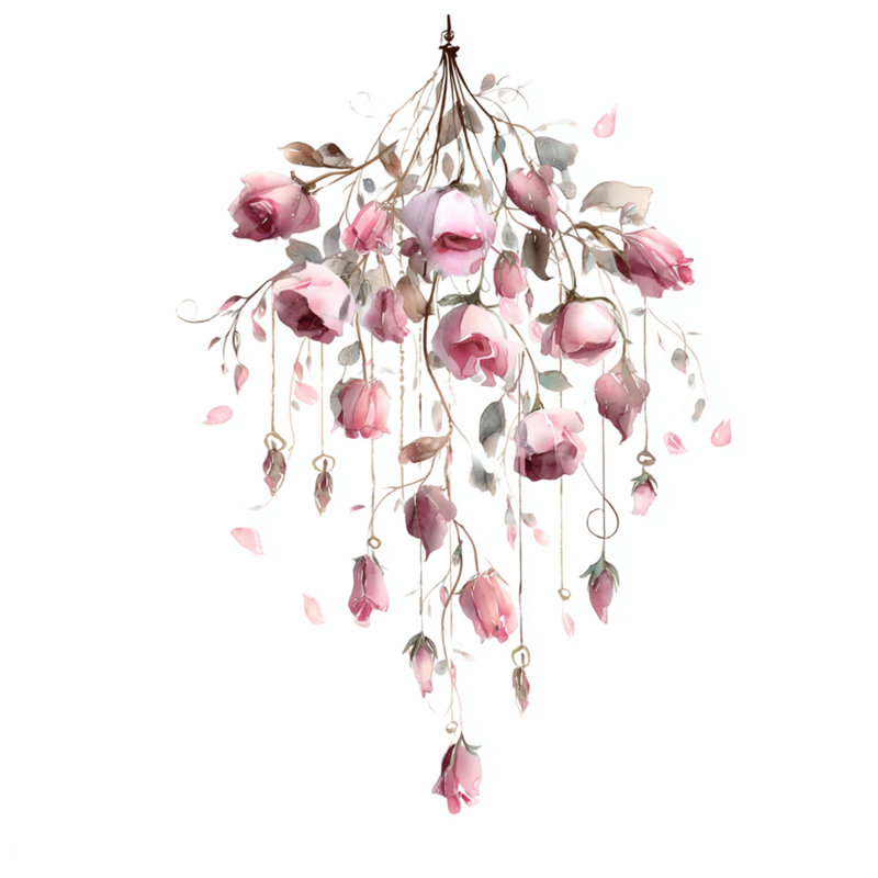 Housses de couette aquarelle roses roses, Lit simple
