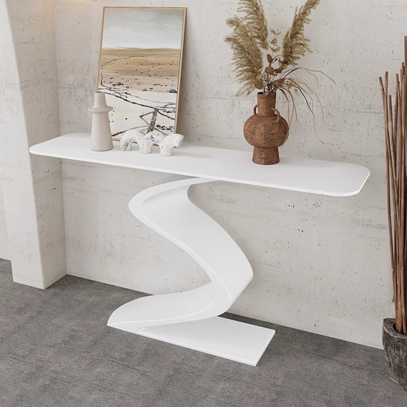 Console Minimalist Creative, Blanc, H 31,5 po x l 55,1 po x P 14,6 po, Blanc