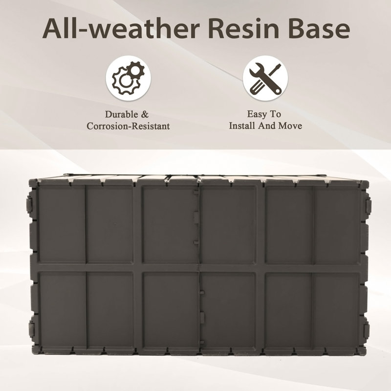Boîte de rangement pour l'extérieur 160 gallons imperméable, Dark Brown