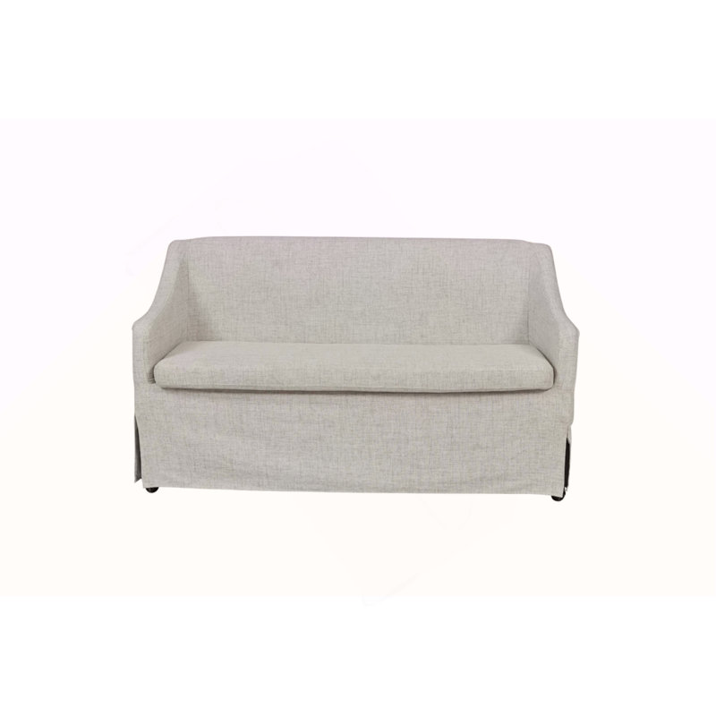 Slip Covered Settee with Casters