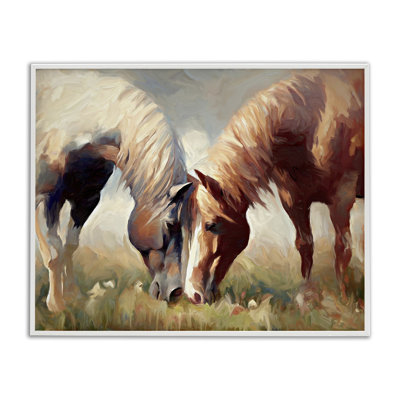 Horses Touching Noses Framed Giclee Art by Ramona Murdock
