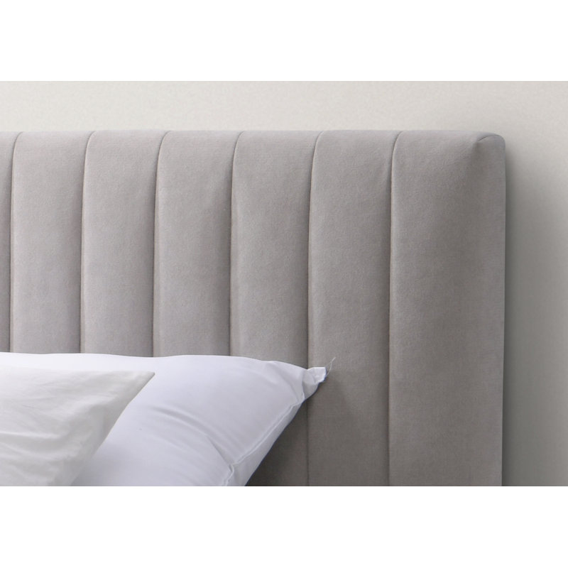 Lit plateforme tapissier Spencer Catisha, Taupe, Très grand