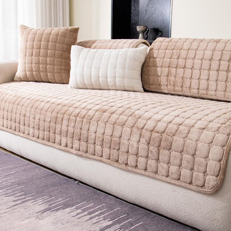 Housse de canapé en velours lavable, H 1 po x l 63 po x P 36 po