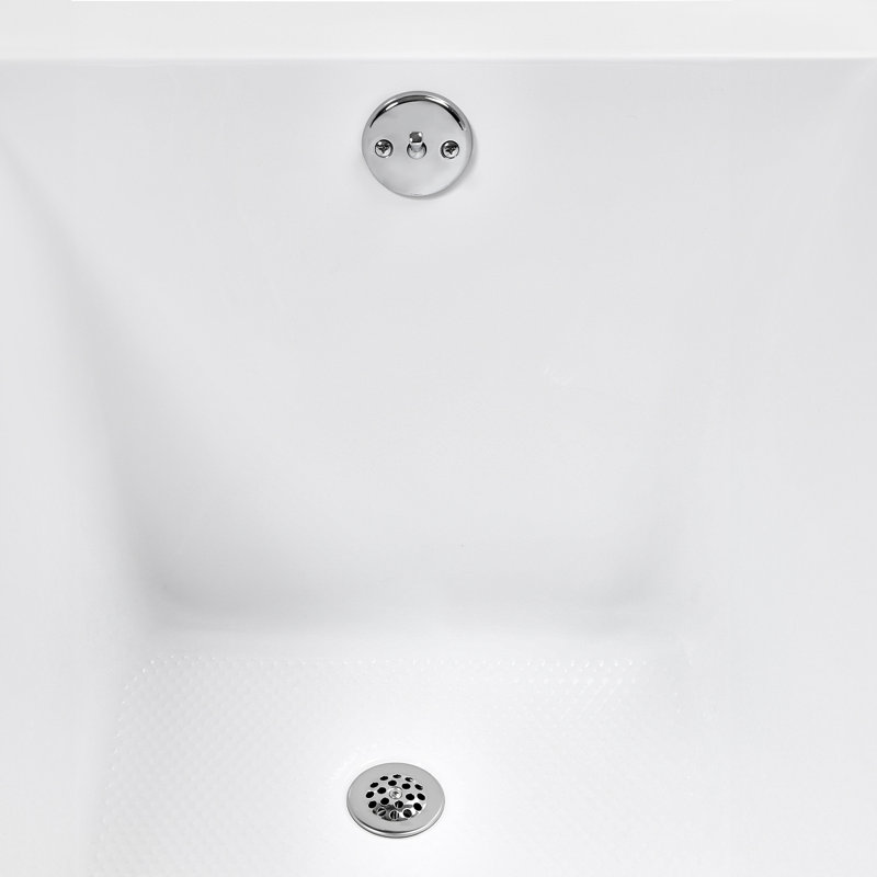 66'' x 34'' Acrylic Soaking Drop-In Bathtub, Drain Included, Polished Chrome