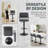 Adjustable PU Leather Swivel Bar Stools (Set of 4, BLACK)-2079684717