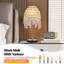 Élégante lampe de table en cristal avec abat-jour en ficelle en perles de cristal et base texturée en marbre