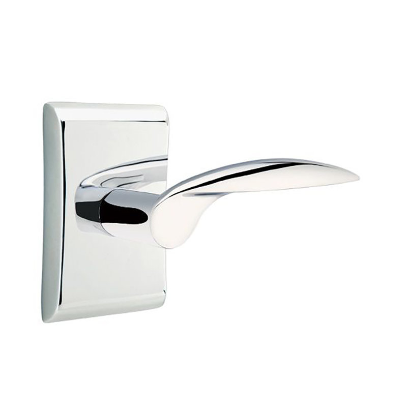 Levier de porte avec rosette Mercury, Droite, Chrome brillant