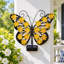 Lampe solaire décorative murale papillon, suspension extérieure en métal de 25 cm (9,8 pouces) pour jardin, terrasse, clôture ou cour.
