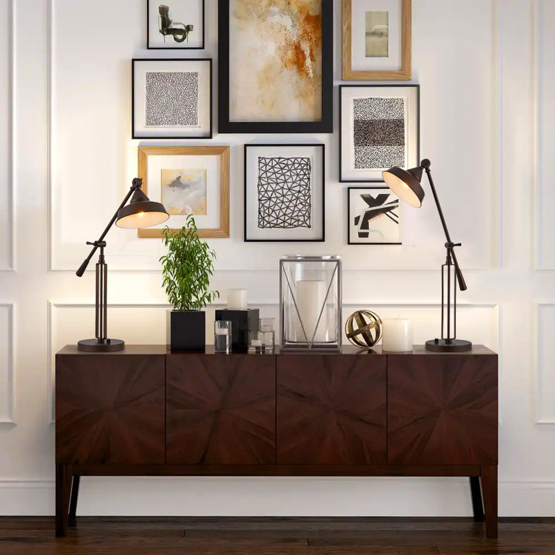 28" Dimmable Dark Brown Desk Lamp