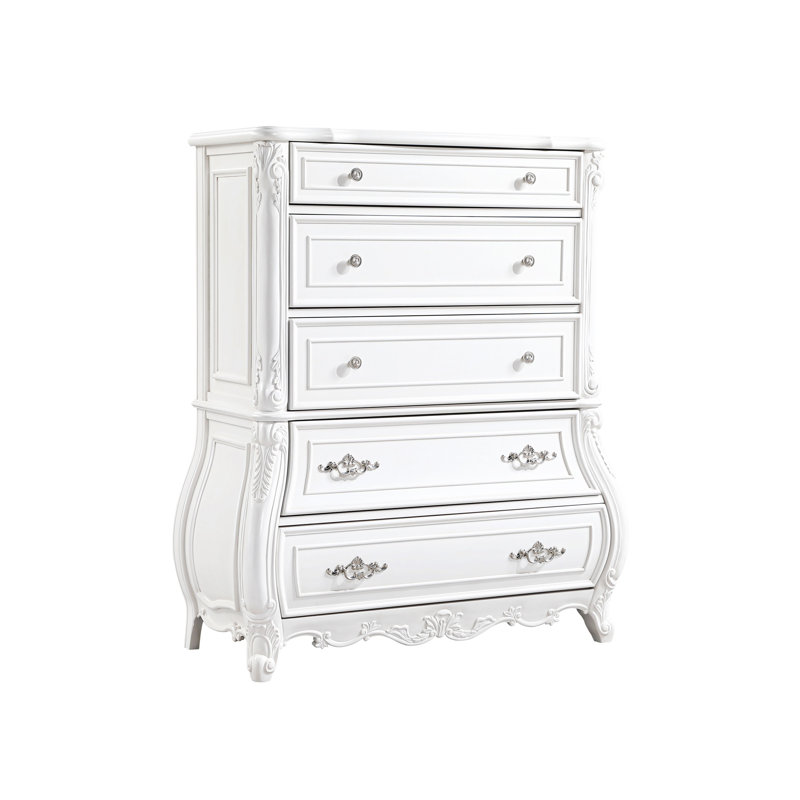 Commode 5 tiroirs Lasiya Blanc