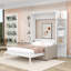 Grand lit escamotable en bois avec lumières et tablettes-731509842