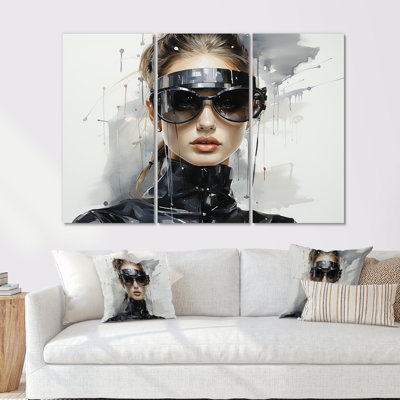 Black And Grey Futuristic Fashion II - Dior Wall Art