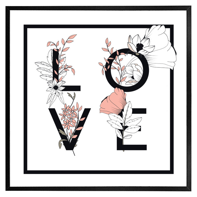 McCausland Love - Single Picture Frame Print, 31cm H x 31cm W x 4cm D, Black Framed