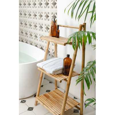 Carlean Solid Bamboo Wood Shelf