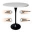  Table de salle à manger ronde de 36 po de hauteur avec plateau en panneau de fibres à densité moyenne et base en acier noir-133312915