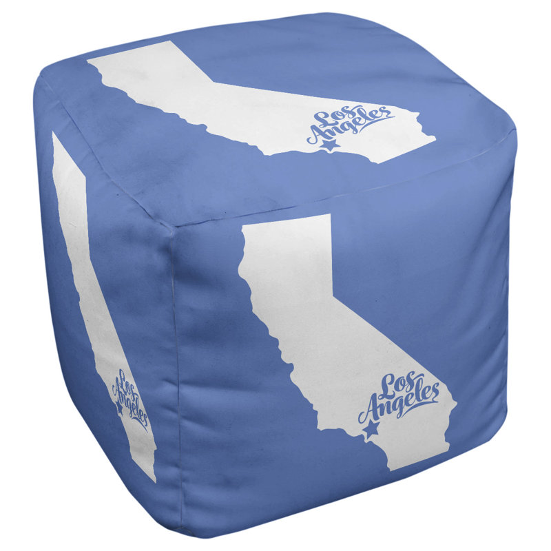 Repose-pieds cube california Los Angeles, Bleu