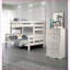 Lit simple superposé en pin brésilien massif avec échelle au fini blanc rustique pour chambre d'amis / deuxième chambre