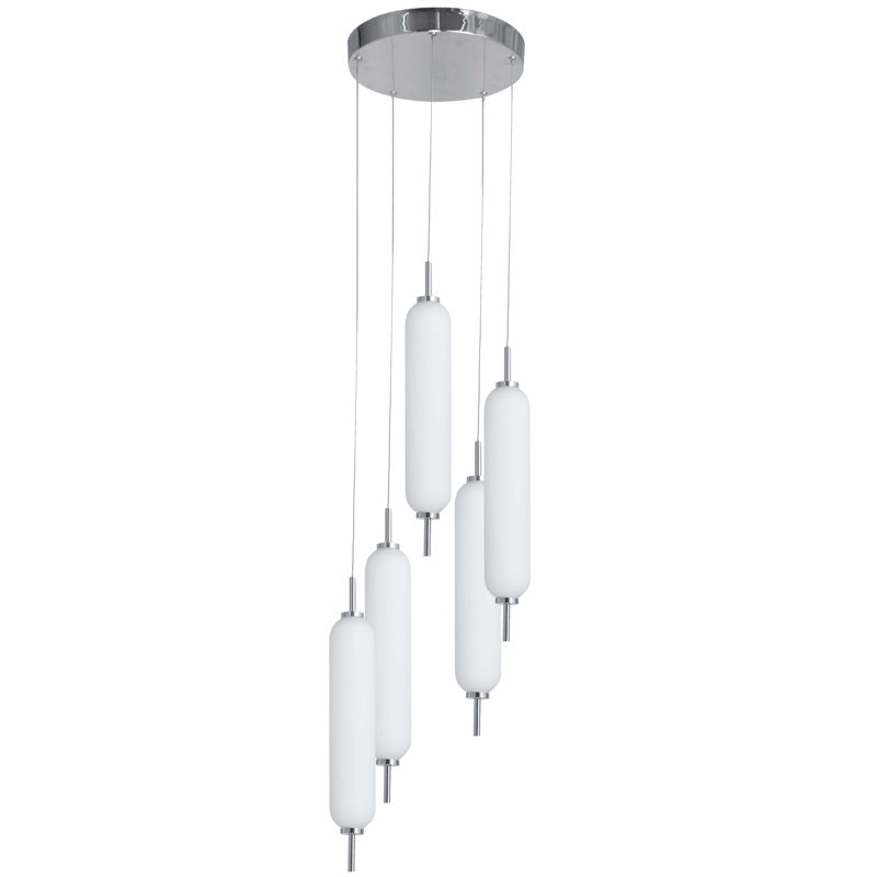 Typha LED Multi Pendant - 5 Light, Polished Chrome