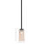 Suspension Arick Stem Hung Mini présentée en finition noir mat avec verre ambré dégradé de 12,7 cm (L) x 24,8 cm (H).