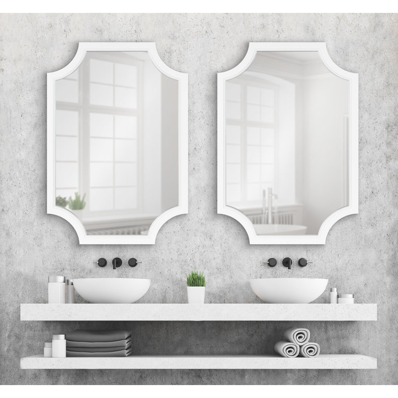 Miroir d'appoint Mertztown Glam, Blanc, 48 po x 18 po