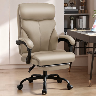 Faux Leather Executive Computer Chair with Footrest