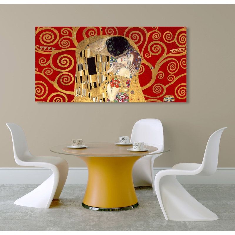 The Kiss by Gustav Klimt - Wrapped Canvas Painting, 35cm H x 70cm W x 4cm D