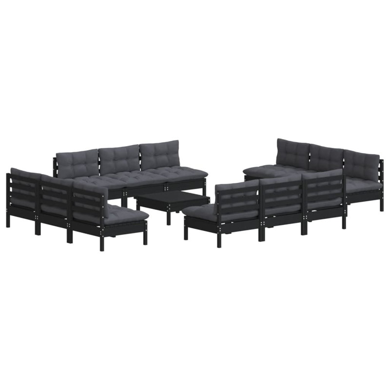 Aasiah Solid Wood 12 - Person Seating Group with Cushions