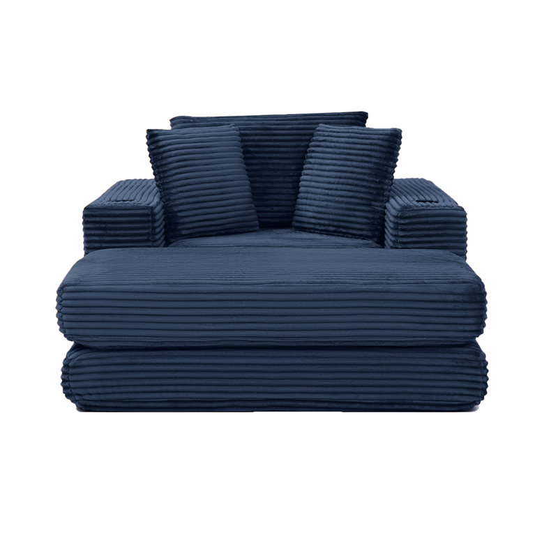 Canapé-lit modulaire 3-en-1 de 52,4 po Boneless, Bleu