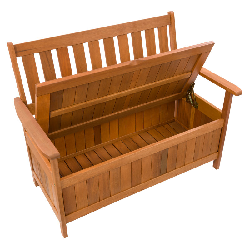Banc de rangement en bois Gwenda, Brun