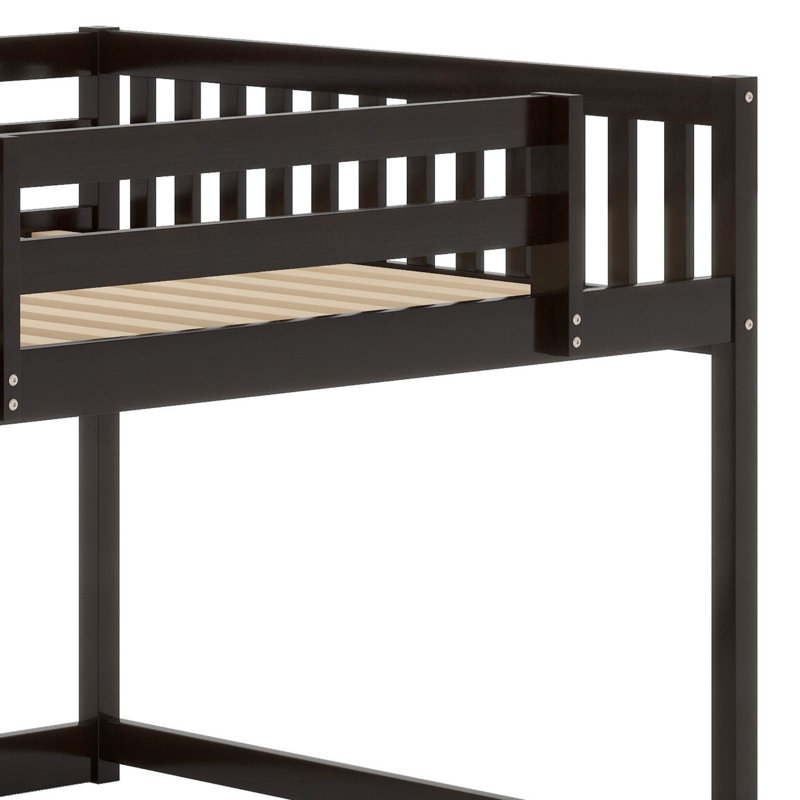 Bunk Bed With 4 Drawers And 3 Shelves, Espresso