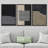 Geometric Line Black Grunge Polygon Line Pattern Abstract Shapes Drawings Framed On Canvas 3 Pieces Print-90847406-90847405