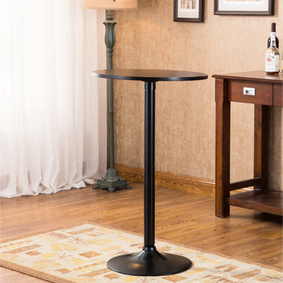 Table de bar contemporaine en métal noir, plateau rond de 24 po, pieds réglables pour la maison, pieds de table élégants H 40 po, délicat, 40