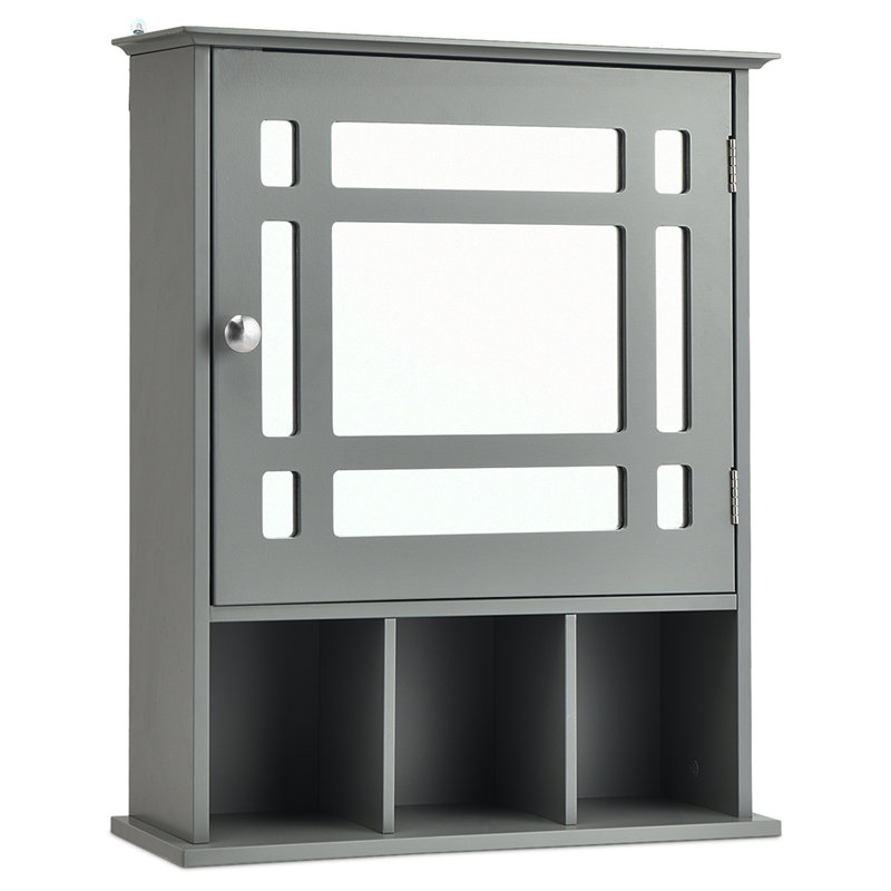 Bruny 61 mm H with Mirror and 3 Adjustable Shelves, 50cm W x 61cm H, Brown