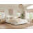 Modern Upholstered Bed Frame with Linen Fabric and Solid Wood Legs-1249258131
