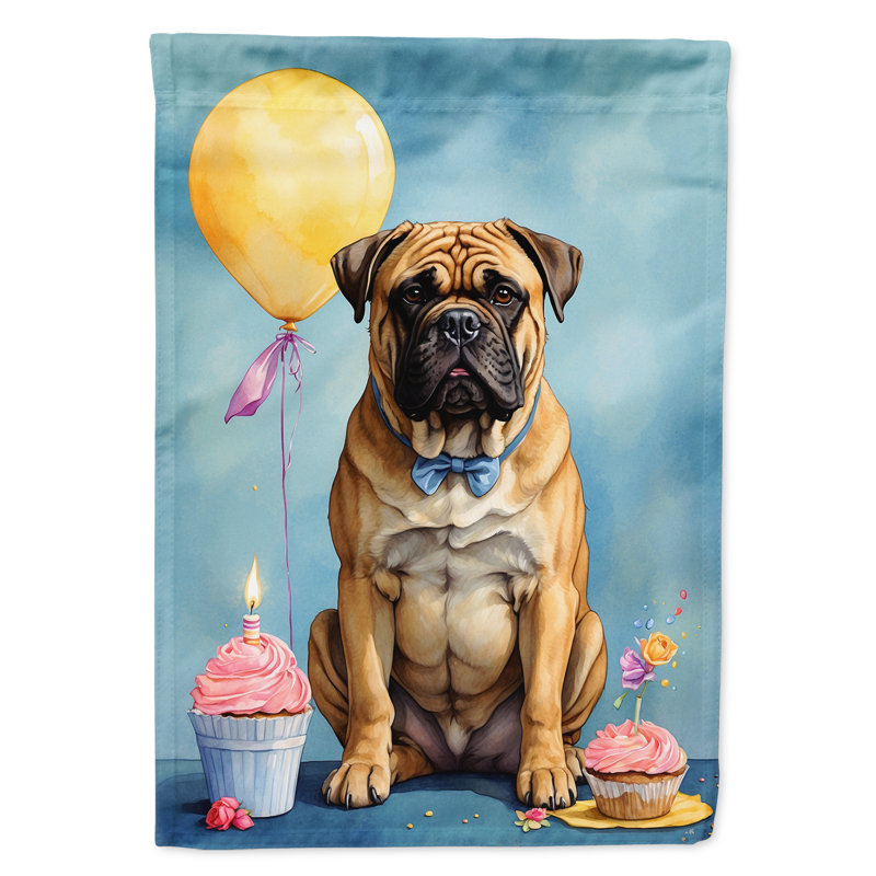 Drapeau de jardin «Happy Birthday», Bullmastiff