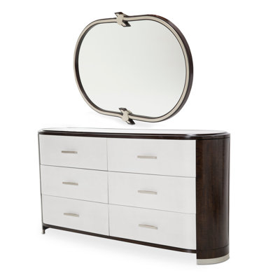Paris Chic 6 Drawer 70.5'' W Double Dresser with Mirror