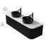 Meuble-lavabo flottant avec rangement incurvé, éviers en céramique, style moderne