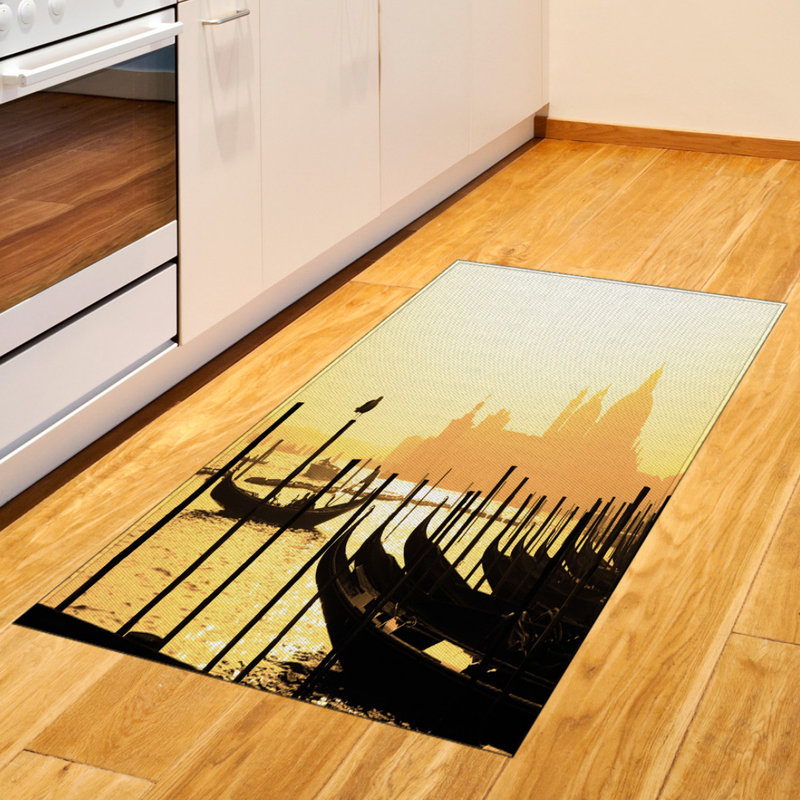 Tapis décoratif long en fibres de polyester haute densité Venice, Rectangle 2 pi 7 po x 5 pi